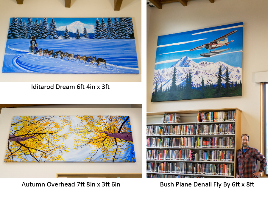 Scott Clendaniel's paintings at Willow library